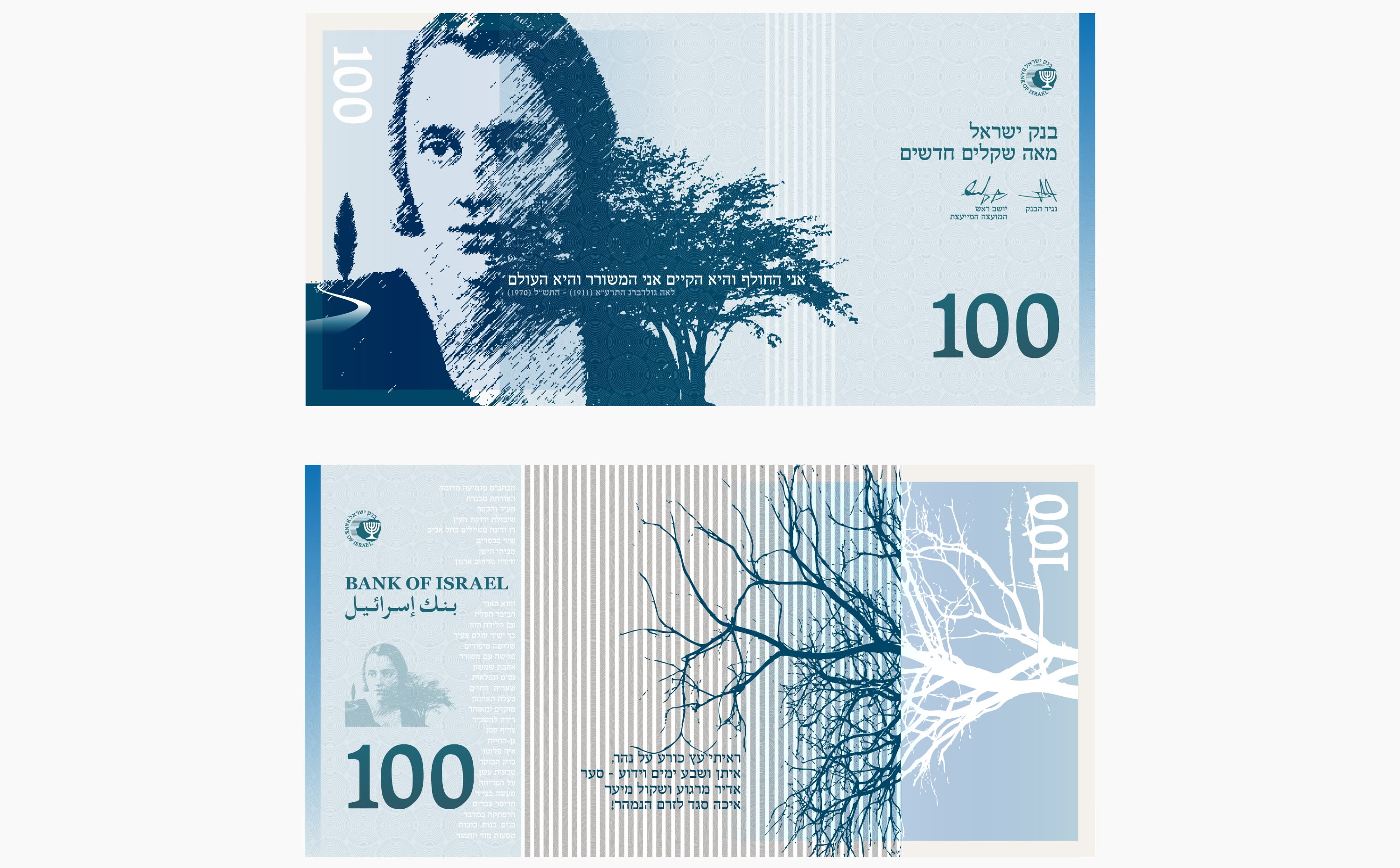 עיצוב שטר מאה שקלים חדשים