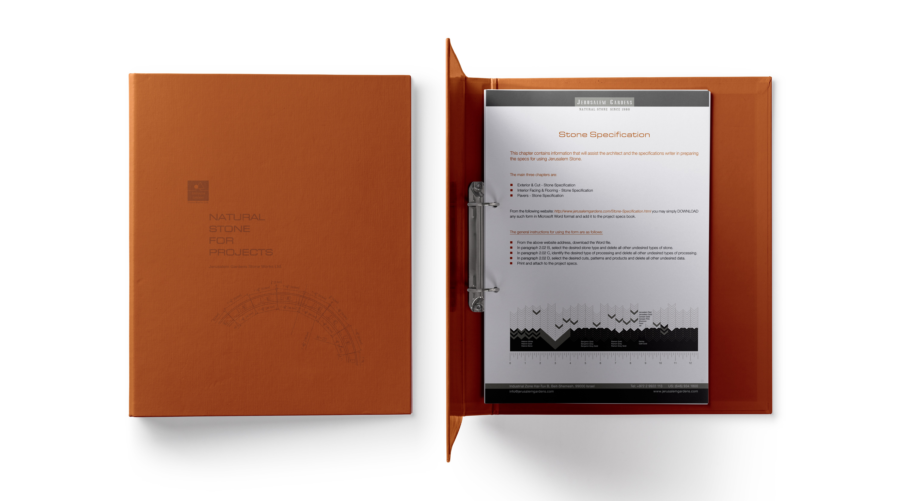 קטלוג אבנים לחברת גני ירושלים