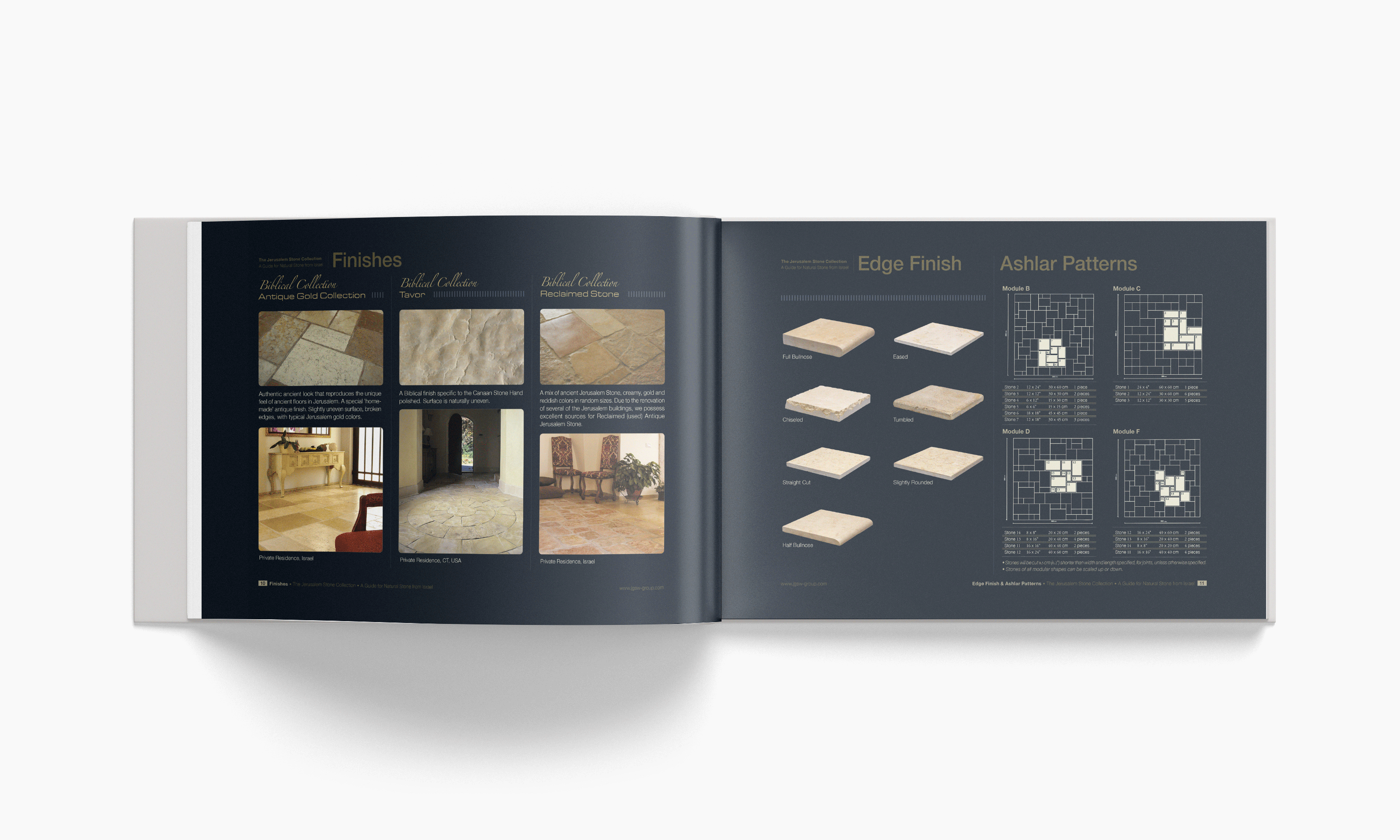 קטלוג אבנים לחברת גני ירושלים